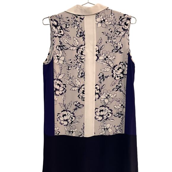 Rebecca Taylor Womens Purple Silk Floral Sleeveless Shirt Dress 4 - Picture 3 of 8